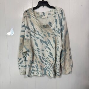 Umgee USA Distressed  Sweater Oversized Knit Pullover Womens Size 1XL